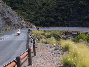 Brian leading the group home....Huisrivier Pass.