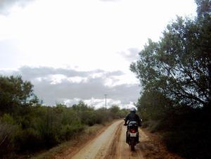The road gets progressively narrower: It also changed composition - for finer mud and sand - and the dreaded ruts, just dry or wet enough to tip you over.