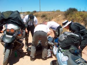 Bicycle-style puncture repair: Our cumulative punctures cost the trip around 2 hours of riding time