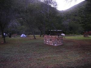 What our campsite looked like the next morning: By now we were quite used to pitching a tent in the dark or near-dark