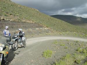 Brothers in passing: Derrick and Geoffrey cradled by the sweeping curves of the pass