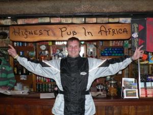 No Cobus, this is the highest pub not the widest!!! Sani Top Lodge with great food after a ong and wet ride