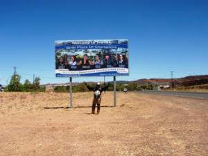 Heros of Mount Isa displayed on a BIG bill board at both entrances to the gold minning city.