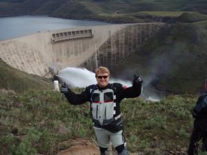 The dam was maissive and although we arrived at the Hotel in the dark and pouring rain we could still see how big Katse Dam was.